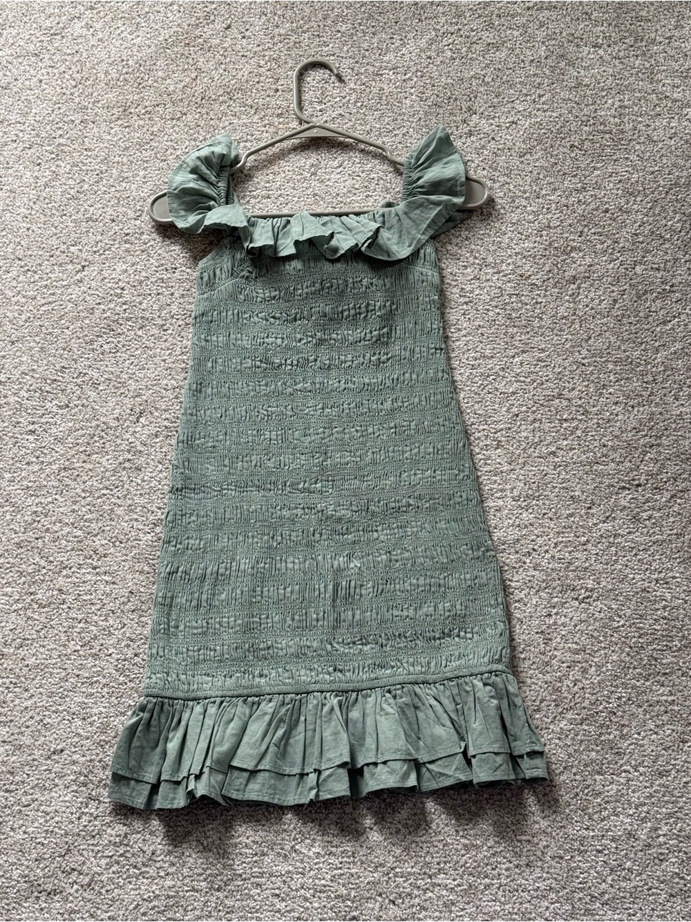 NWT Abercrombie & Fitch Sage Green Ruffled Mini Dress